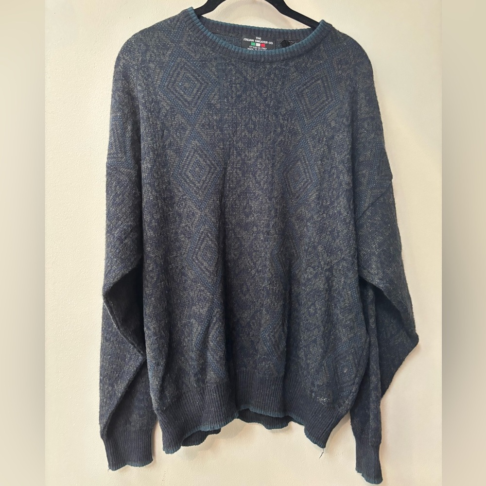 Italian Sweater Co. Gray Crewneck Sweater for Men